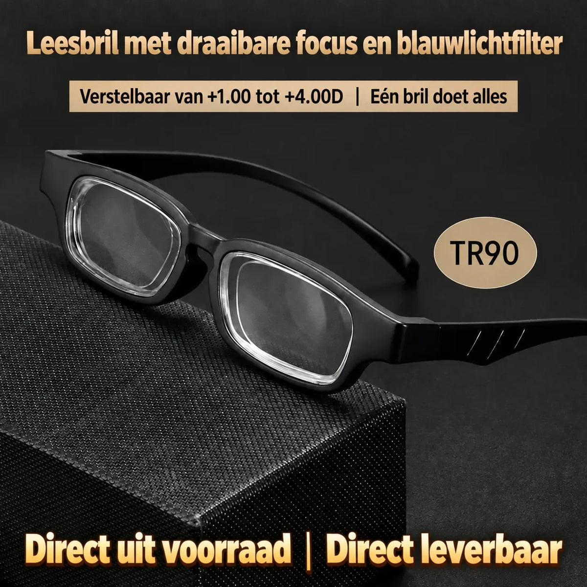 Verstelbare leesbril met afzonderlijke focus – uniseks